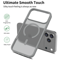 Coque de téléphone magnétique grise durable pour iPhone 17 Pro Max, antichoc, sensation de peau, protection pour téléphone portable