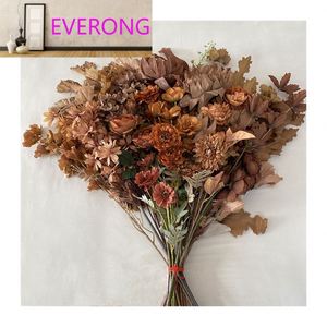 Flores Artificiales Multicolor-<span class=keywords><strong>Café</strong></span> Oscuro, Loto y Crisantemo para Decoración <span class=keywords><strong>de</strong></span> Bodas - Product Image 2