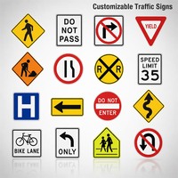 Panneaux de signalisation routière en aluminium réfléchissant, panneaux de sécurité routière, panneaux d'avertissement et de réglementation, panneaux de guidage, taille personnalisée, fabricant OEM