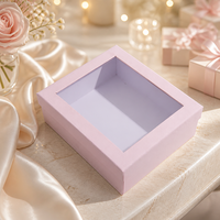 Boîte personnalisée en gros avec fenêtre, en papier d'art rigide, pour emballage cadeau, impression offset pour fleurs et cadeaux de détail