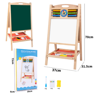 <span class=keywords><strong>Pizarra</strong></span> de Doble Cara, <span class=keywords><strong>Pizarra</strong></span> Blanca, Mesa de Dibujo, <span class=keywords><strong>Caballete</strong></span> de Arte de Madera con Marcadores, Borrador, Letras Magnéticas - Product Image 6