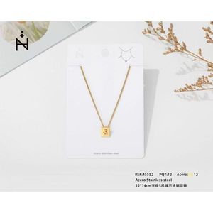 Collar con Colgante de Letra S de Niko, Chapado en Oro, Acero Inoxidable, Cadena Minimalista, Joyería Unisex para Uso Diario - Product Image 4