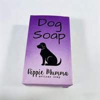 Boîtes cadeaux pliantes en papier recyclé à dégradé violet avec logo personnalisé en gros pour savon artisanal pour animaux de compagnie