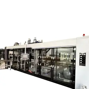 Full automatic 3 Stations Or Multi Stations Forming Cutting Punching Stacking Plastic Thermoforming Machine for tray/lid/box