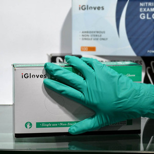 100 dans la boîte vert 8 mil imperméable et <span class=keywords><strong>pas</strong></span> étouffant la sueur chérissez vos mains <span class=keywords><strong>gants</strong></span> de laboratoire en nitrile sans poudre - Product Image 4