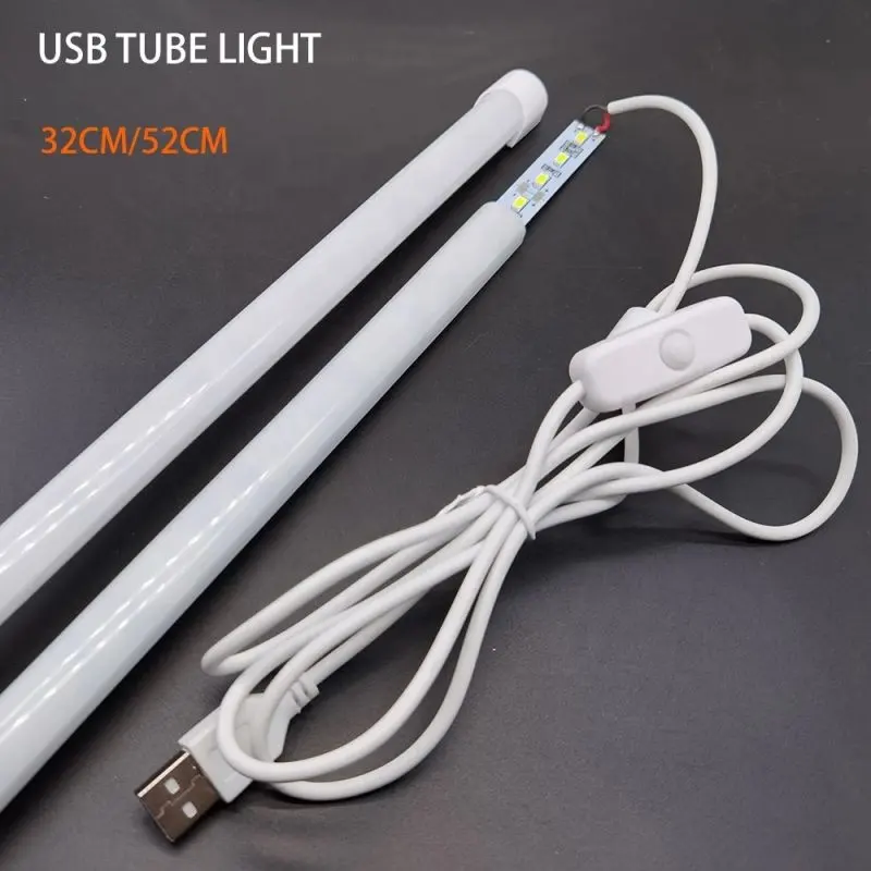 USB LED Ống Ánh Sáng 5V 2835 SMD LED Đèn 32CM 52Cm Dải Ánh Sáng Bulb Bar Đọc Sách Bàn Đèn Ánh Sáng Ban Đêm Siêu Mỏng Closet