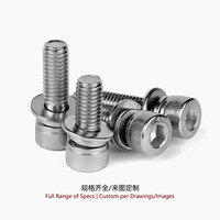 Vis à tête cylindrique en acier inoxydable 304 DIN912, filetage complet A2-70, boulon Allen M3-M20 M10 M30, non magnétique, qualité alimentaire, antirouille