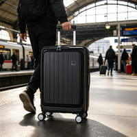 Valise de voyage d'affaires tendance en PP rigide avec serrure TSA, port USB, roues silencieuses et anti-rayures