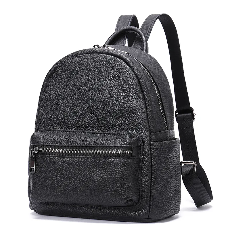Wholesale custom leisure fashion purse black back pack vegan pu leather small mini backpack for women