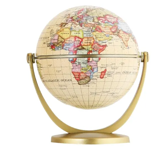 Mini Antique Globe 4-inch / 10 cm Swivels in All Directions Educational Decorative Unique Small World Desktop Vintage