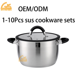 Thâm quyến staindless nấu ăn nồi Set thép không gỉ không dính Cookware Set stainlesteel chậu và chảo với Silicone xử lý - Product Image 2
