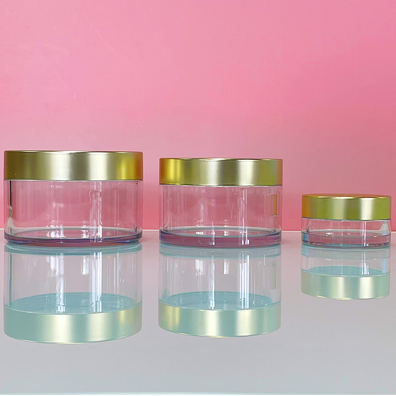 Stock 50g 100g 150g 200g 250g Body Scrub Jar Round Thick Bottom Clear Plastic Cosmetic Packaging Cream Jar With White Lid