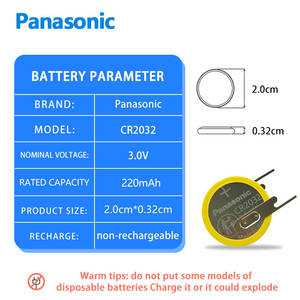 <strong>Panasonic</strong> <strong>CR2032</strong> Lithium Battery Add Pin Suitable for Tire Pressure Sensor Motherboard - Product Image 2