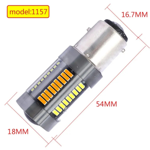 Liwiny Xe LED switchback bóng đèn 7443 4014 66smd kép màu tự động đuôi phanh ngược đèn 12V phía trước lần lượt tín hiệu ánh sáng trắng + hổ phách - Product Image 5