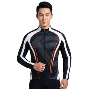 Maillot de cyclisme à manches longues personnalisé, 100% polyester, léger et coupe-vent, réversible pour hommes et femmes - Product Image 1
