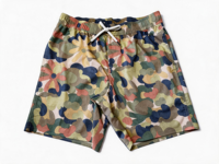 Shorts de bain pour hommes à imprimé floral, séchage rapide, taille élastique, combinaison de couleurs, style boardshorts