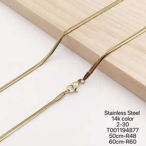 XUPING perhiasan grosir Rapper Hiphop rantai Tautan Kuba <span class=keywords><strong>Fashion</strong></span> 14K baja tahan karat berlapis emas kalung pria tanpa liontin - Product Image 4