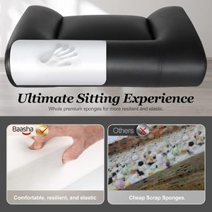 Sillones <span class=keywords><strong>peluqueria</strong></span> Cadeira de barbeiro Profissional bomba hidráulica todo cuero sintético negro salón barbería silla para hombres - Product Image 6
