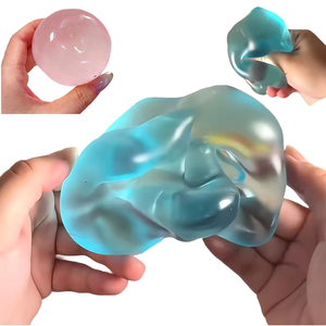 ลูกบอลบีบ TPR สีฟ้าใส ของเล่นบีบคลายเครียด นุ่มนิ่ม สำหรับเด็กและผู้ใหญ่ 男女 ใช้ได้ทุกเพศ เล่นเพื่อผ่อนคลายและกระตุ้นประสาทสัมผัส อายุ 8-13 ปี - Product Image 1