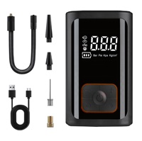 Gonfleur de pneus numérique sans fil portable ABS 7.4V 4000mAh Batterie 100psi Lumière LED Fonction Power Bank Assortiment de 4 aiguilles Orange