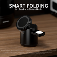 Haut-parleur portable 5-en-1 2026 15W 5W, support de chargeur sans fil magnétique pliable mini rapide, veilleuse intelligente pour téléphone portable