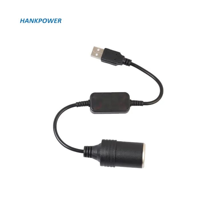 Adaptador usb para usb 5v para 12v, adaptador conversor de tomada para isqueiro de cigarro