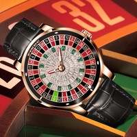 Fabricant de montres de roulette de casino automatiques mécaniques avec logo de marque personnalisé OEM, luxe, jeu de dés à cadran rotatif pour hommes