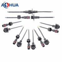 AOHUA LED éclairage étanche 2 ~ 5PIN femelle connecteur de panneau en plastique M23 moulé avec fil de signal de puissance broche creuse prise en cuivre