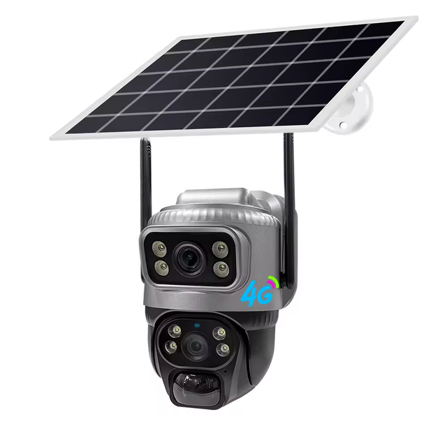 New Private Model V380 4MP 4G IP PTZ CCTV LTE Solar Camera SIM Card Dual Lens Voice Alarm Motion Detection