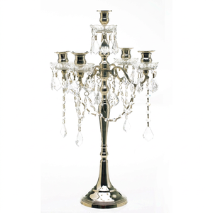 Grand candélabre avec base en métal centres de table porte-chandelier fait main pour la décoration de table de dîner de mariage de noël - Product Image 1