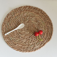 Sets de table ronds en jonc de mer tressé faits à la main, napperons en paille naturelle résistants à la chaleur et antidérapants, décoration de table pour maison bohème