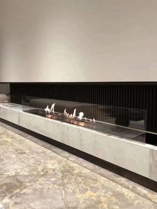 Custom 1000mm moderno Smart Black Bio alcol etanolo camino eco-friendly inserti Hotel interni in acciaio rivestimento in ceramica Hotel - Product Image 5