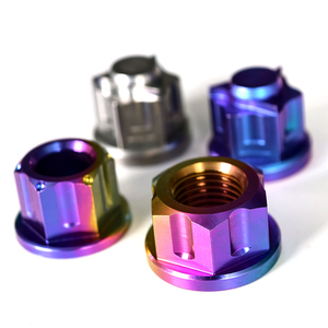 M8 M10 M12 hợp kim titan gr2 <span class=keywords><strong>GR5</strong></span> (Lớp 2 Lớp 5) Anodized Hex răng cưa mặt bích Bolt với đầy đủ chủ đề & Hex Nut din6921 - Product Image 2