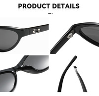 Lunettes de soleil œil de chat vintage Y2K pour femmes et hommes, vente en gros, logo personnalisé, fabricant OEM ODM, lunettes de soleil ovales rétro populaires