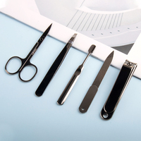 Ensemble professionnel de manucure et pédicure en acier inoxydable, coupe-ongles, kit de toilettage avec étui de voyage en cuir PU