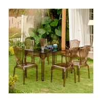 Chaises d'événement de fête de mariage imperméables élégant ensemble de table blanc clair pour jardin extérieur, café, restaurant