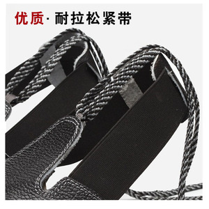 Cubrecalzado con puntera de acero, de cuero repujado, de caña baja, con suela de PU y goma, calzado de seguridad para uso en construcción y fábrica. - Product Image 4