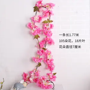 3 Farben Kirschblüte Künstliche Blume Seiden blume 177CM Rattan Home Hochzeits set Dekoration