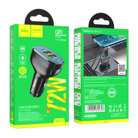 Hoco NZ11 Guide PD 72W chargeur de voiture avec 4 ports de type 2C + 2A allume-cigare pratique pour une charge rapide et facile