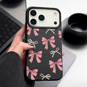 Divertente Cover per Cellulare in TPU con Stampa Fiocco Rosa e <span class=keywords><strong>Bianco</strong></span> e Motivo in Pelle per iPhone X Xr Xs 11 <span class=keywords><strong>12</strong></span> 13 14 15 16 17 18 Pro Max - Product Image 1