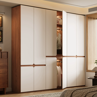 Armoire intégrée en bois massif pour chambre, 4 tiroirs à fermeture amortie, MOQ de 2 ensembles pour la commande