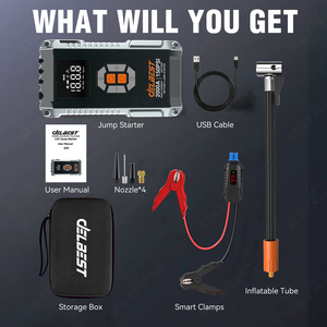 Démarreur de moto super puissant 12V 21800mAh avec batterie au lithium, crête de 2000A, compresseur d'air intégré, lumière LED et batterie externe pour téléphone - Product Image 5
