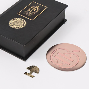 Elegant 3D Relief Metal Stickers Custom Embossed Aluminum Plates for Luxury <b>Packaging</b> and Home Appliance Branding - Product Image 1