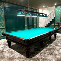 Table de billard de style russe de qualité professionnelle en bois massif, taille 12 pieds, avec plateau en ardoise de 45 mm et coussinets en cachemire