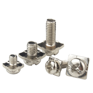 Vis combinée à tête cylindrique fendue, joint carré à deux vis lave-linge carré en acier au carbone, petite vis électronique non standard - Product Image 1
