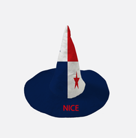 Chapeau de sorcière personnalisé avec drapeau national de la Guadeloupe, chapeau pointu pour cosplay d'Halloween, pour fête sur le thème des Caraïbes et événement de carnaval
