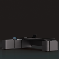 Meubles de bureau exécutifs modernes de qualité, table de direction, bureau de PDG, chaise de patron, bureau de direction, table de patron en forme de L, noir