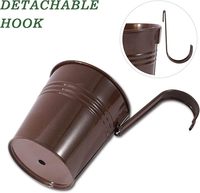 Pots de fleurs suspendus en métal et fer pour plantes d'extérieur Seau Jardinière de clôture en fer avec crochets troués pour clôture de garde-corps de porche