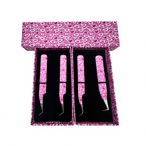 Meilleure pince à cils GETUP BROSONS IMPEX 90 degrés, design cœur rose, en acier inoxydable avec revêtement papier, pour volume de cils, 45 degrés - Product Image 1