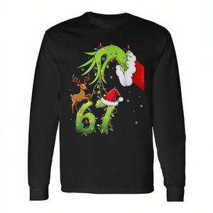 Camiseta de manga larga con diseño navideño de Six Seven 67 Meme Xmas - Product Image 2
